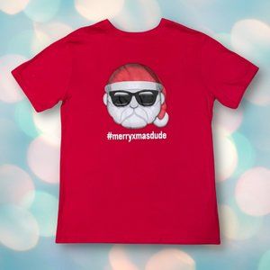 Funny Christmas Santa Boy's Graphic Tee Shirt Top Size XL